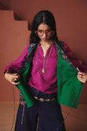 Paan Chintz Co-Linen Wrap Waistcoat