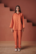 Marigold Co-Linen Oversized Flared Shirt Set