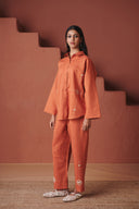 Marigold Co-Linen Oversized Flared Shirt Set