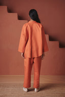 Marigold Co-Linen Oversized Flared Shirt Set