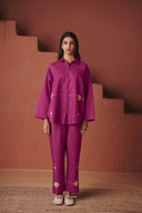 Orchid Co-Linen Oversized Flared Shirt Set