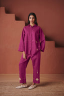 Orchid Co-Linen Oversized Flared Shirt Set