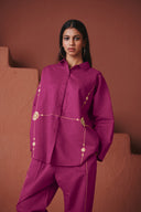 Orchid Co-Linen Oversized Flared Shirt Set