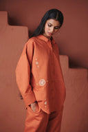 Marigold Co-Linen Oversized Flared Shirt Set