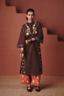 Coffee Co-Linen Multi-Panelled Kurta Set