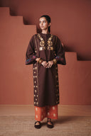 Coffee Co-Linen Multi-Panelled Kurta Set