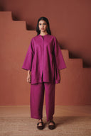 Orchid Co-Linen Gathered Shirt Set - Sale