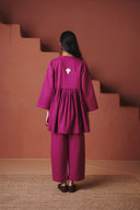 Orchid Co-Linen Gathered Shirt Set