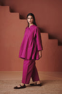 Orchid Co-Linen Gathered Shirt Set