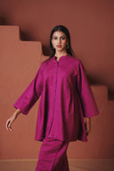 Orchid Co-Linen Gathered Shirt