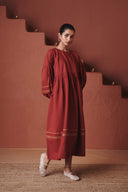 Brick Co-Linen Sack Dress - Sale