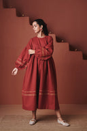 Brick Co-Linen Sack Dress - Sale