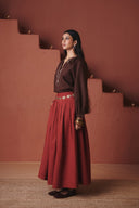 Coffee Co-Linen Billow Top - Sale
