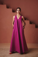 Orchid Co-Linen Flared Dress