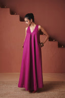 Orchid Co-Linen Flared Dress
