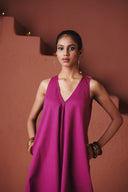 Orchid Co-Linen Flared Dress