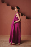 Orchid Co-Linen Flared Dress