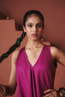 Orchid Co-Linen Flared Dress