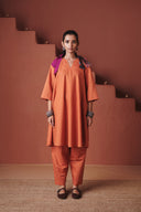 Marigold Co-Linen Pheran Kurta Set - Sale