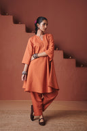 Marigold Co-Linen Pheran Kurta Set