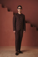 Coffee Co-Linen Men's Pleated Tapered Pants - Sale