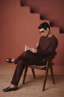 Coffee Co-Linen Men's Pleated Tapered Pants - Sale
