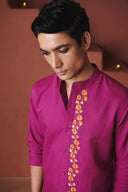 Orchid Co-Linen Men's Band Collar Shirt – Slim Fit - Sale