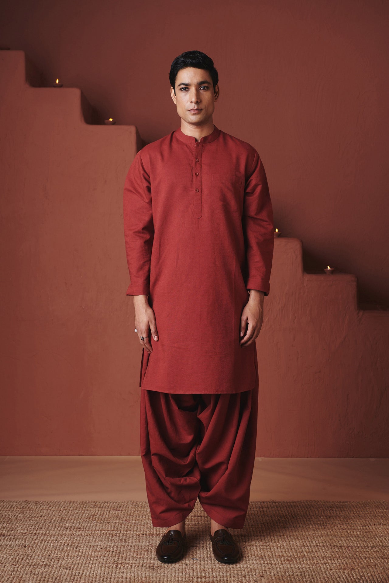 Brick Co-Linen Men's Classic Kurta image 2