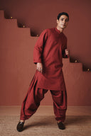 Brick Co-Linen Men's Dhoti Kurta Set