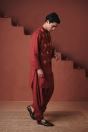 Brick Co-Linen Men's Nehru Jacket - Sale