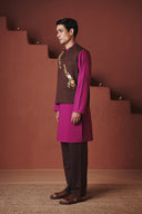 Coffee Co-Linen Men's Nehru Jacket - Sale