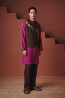 Coffee Co-Linen Men's Nehru Jacket