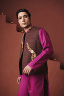 Coffee Co-Linen Men's Nehru Jacket