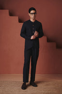 Carbon Co-Linen Men's Pleated Tapered Pants