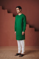 Panna Linen Men's Side Panel Kurta - Sale