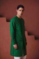 Panna Linen Men's Side Panel Kurta - Sale
