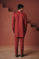 Brick Co-Linen Men's Side Open Kurta Set - Sale