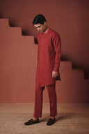 Brick Co-Linen Men's Side Open Kurta Set - Sale