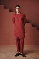 Brick Co-Linen Men's Side Open Kurta Set - Sale