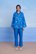 Santorini Linen Oversized Flared Shirt Set