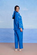 Santorini Linen Oversized Flared Shirt Set - Sale