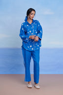 Santorini Linen Oversized Flared Shirt Set - Sale