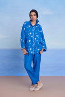 Santorini Linen Oversized Flared Shirt Set