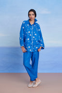 Santorini Linen Oversized Flared Shirt Set - Sale