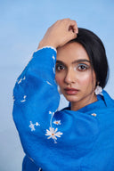 Santorini Linen Oversized Flared Shirt Set - Sale