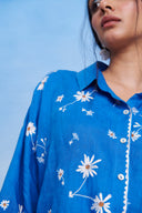 Santorini Linen Oversized Flared Shirt Set