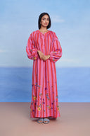 Amalfi Linen Puff Sleeves Dress