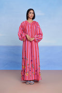 Amalfi Linen Puff Sleeves Dress - Sale