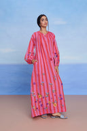 Amalfi Linen Puff Sleeves Dress - Sale