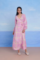 Cassata Linen Wrap Billow Dress - Sale